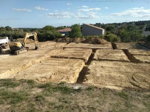 Terrassement de fondations à Mèze, Mèze, FRTP
